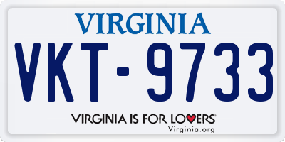 VA license plate VKT9733