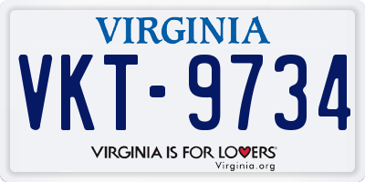 VA license plate VKT9734