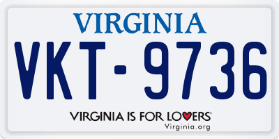 VA license plate VKT9736
