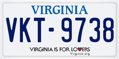 VA license plate VKT9738