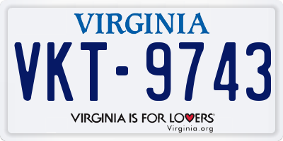 VA license plate VKT9743