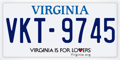 VA license plate VKT9745