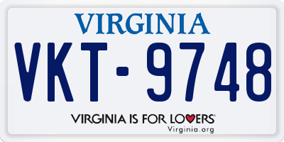 VA license plate VKT9748