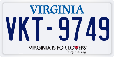 VA license plate VKT9749