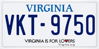VA license plate VKT9750