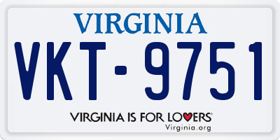 VA license plate VKT9751