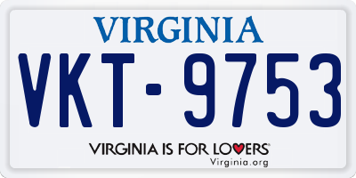 VA license plate VKT9753