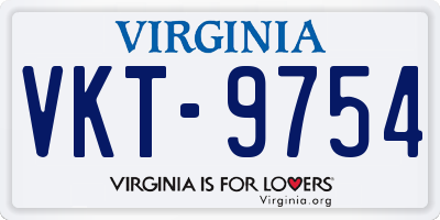 VA license plate VKT9754