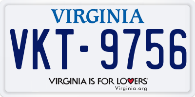VA license plate VKT9756
