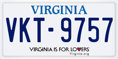 VA license plate VKT9757
