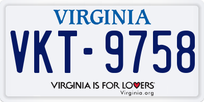 VA license plate VKT9758