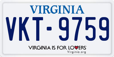 VA license plate VKT9759