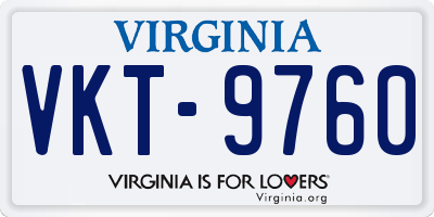 VA license plate VKT9760