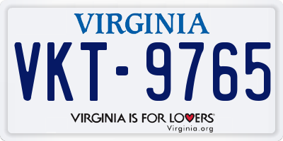 VA license plate VKT9765