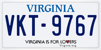 VA license plate VKT9767