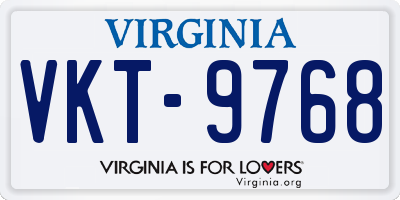 VA license plate VKT9768