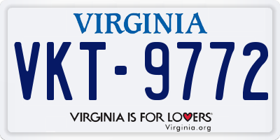 VA license plate VKT9772