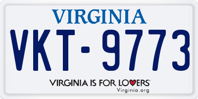 VA license plate VKT9773