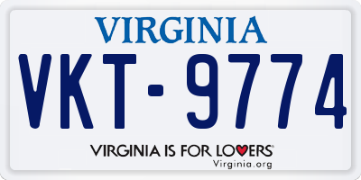 VA license plate VKT9774