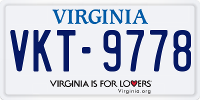 VA license plate VKT9778