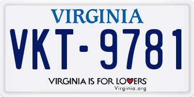VA license plate VKT9781