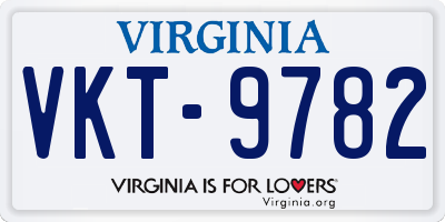 VA license plate VKT9782