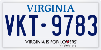 VA license plate VKT9783