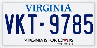 VA license plate VKT9785