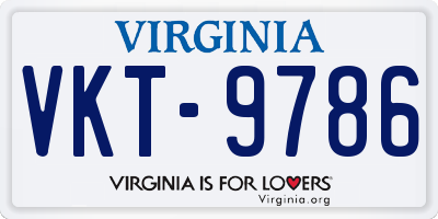 VA license plate VKT9786