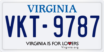 VA license plate VKT9787
