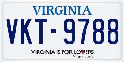VA license plate VKT9788