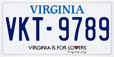 VA license plate VKT9789
