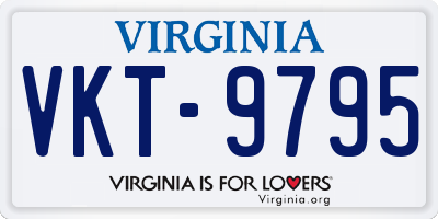 VA license plate VKT9795