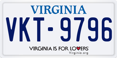 VA license plate VKT9796