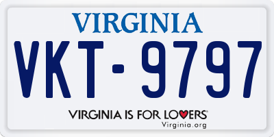 VA license plate VKT9797