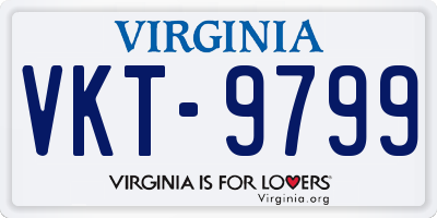VA license plate VKT9799