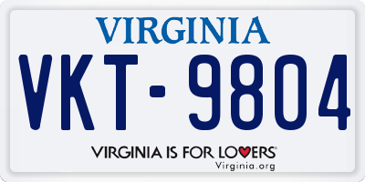 VA license plate VKT9804