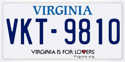 VA license plate VKT9810