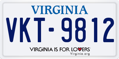 VA license plate VKT9812