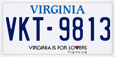 VA license plate VKT9813