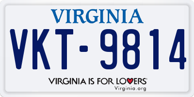 VA license plate VKT9814