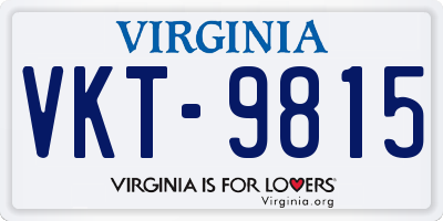 VA license plate VKT9815