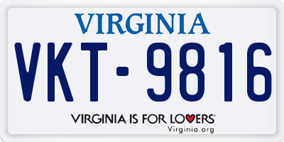 VA license plate VKT9816