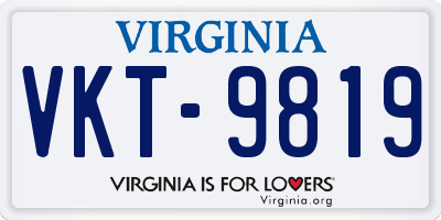 VA license plate VKT9819