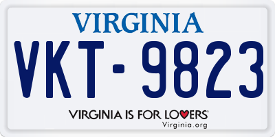 VA license plate VKT9823