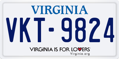 VA license plate VKT9824