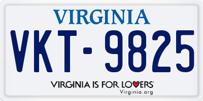 VA license plate VKT9825
