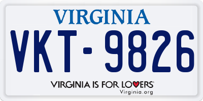 VA license plate VKT9826