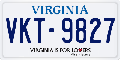 VA license plate VKT9827