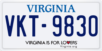 VA license plate VKT9830